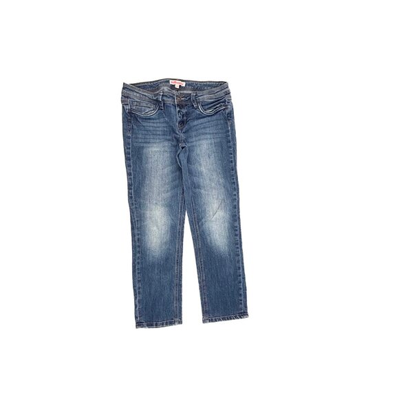 Dollhouse Crop Women's size 9 dark Wash Blue Denim jeans - Picture 1 of 4